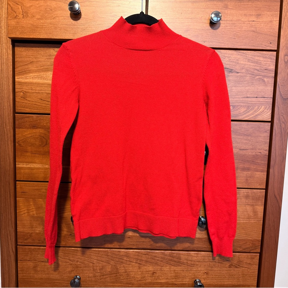 Planet Gold Bold Red Turtleneck Sweater